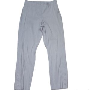 J. Jill Linen Stretch Pants Gray Flat Front Linen Viscose Business Casual